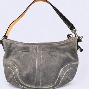 Coach Gray Shoulder Bag with Leather Accents
